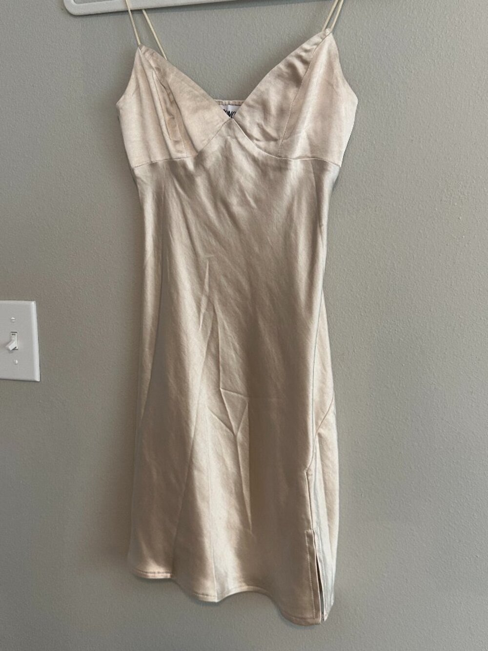 Satin Champagne Mini Dress